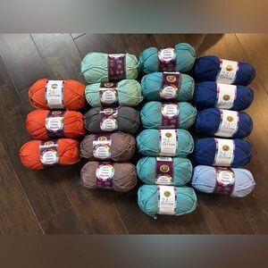 Lion Brand Cotton Yarn Assortment - Multicolor